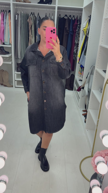 Renae Longline Denim Shirt Dress