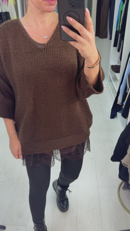 Brena Super Soft Lace Detail 2 Piece Jumper