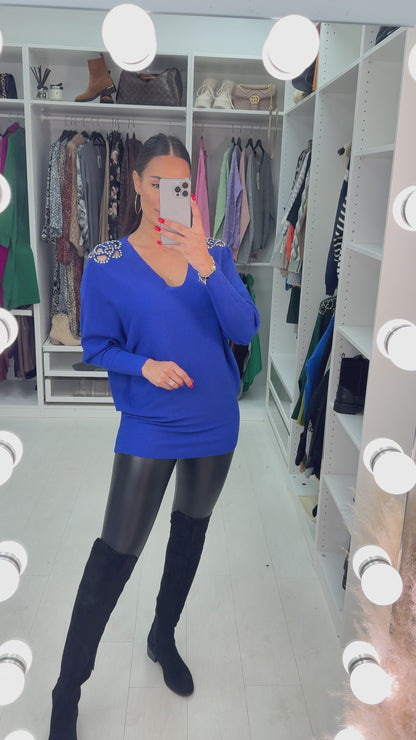 Harper Diamante Cut Out Detail Jumper