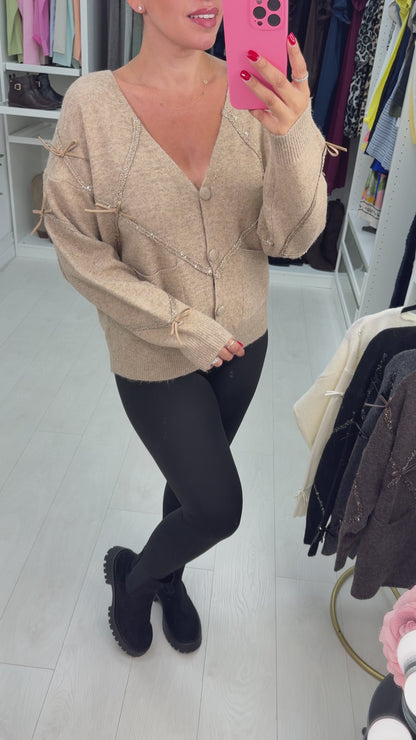 Jayde Bow Detail Super Soft Cardigan