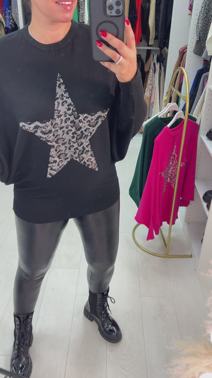 Adalynn Diamante Star Sleeve Batwing Jumper