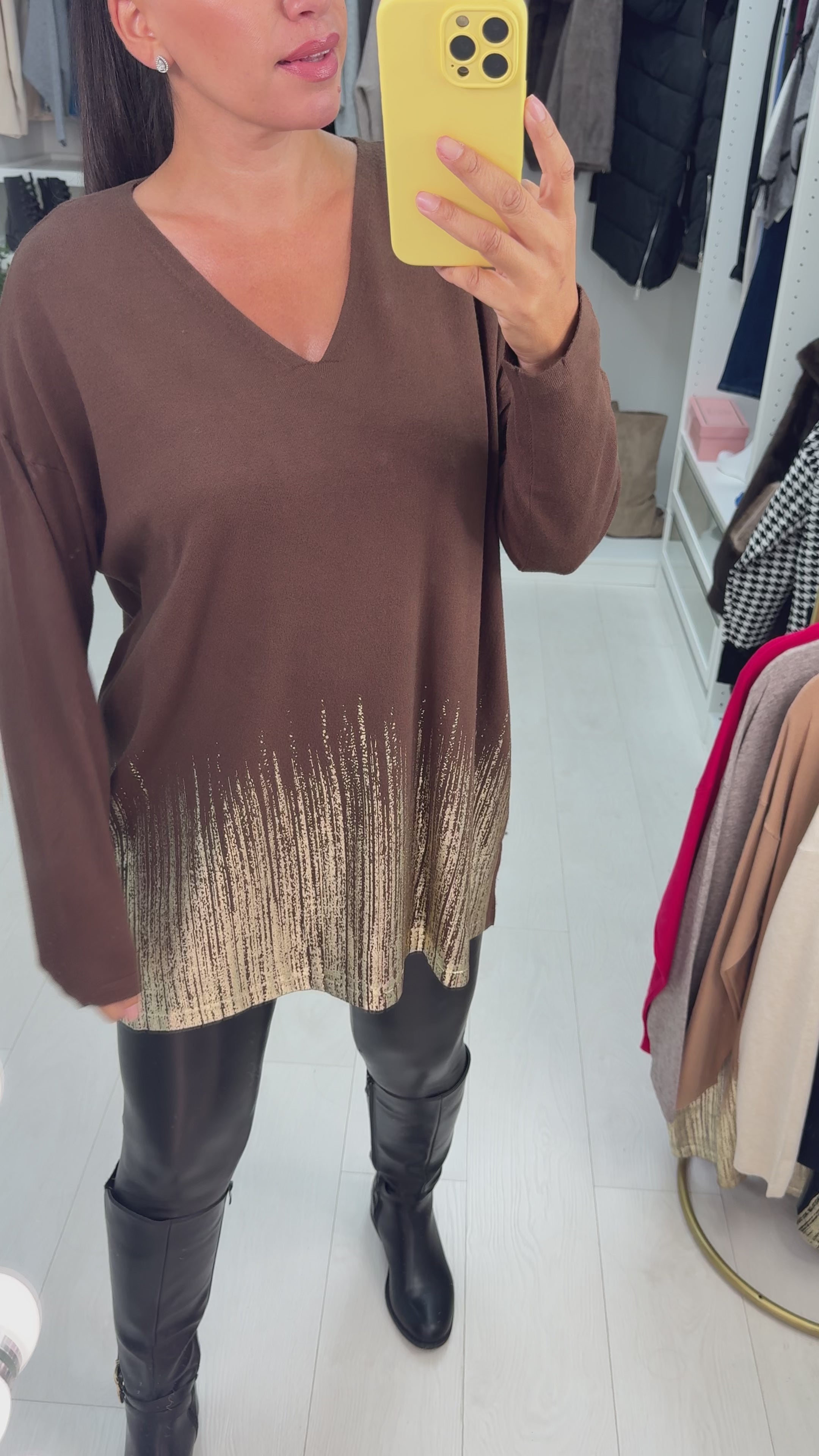 Load video: Laurena Plain Detailed Hem Loose Fit Jumper