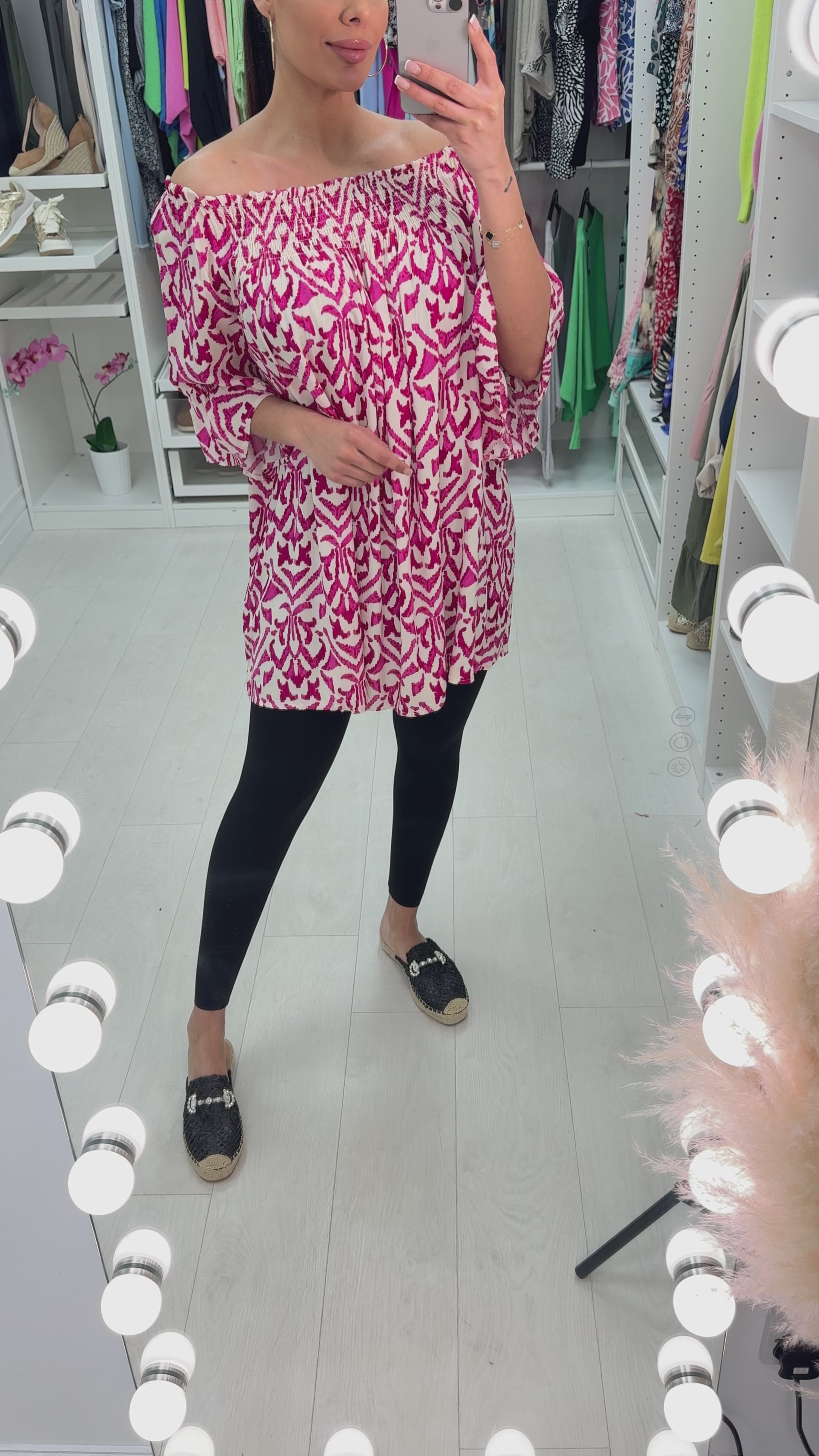 Casilla Baroque Print Bardot Top