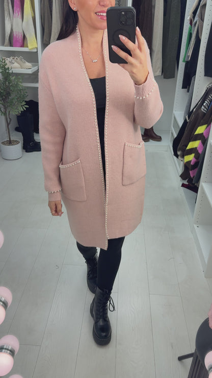 Abena Pearl Trim Cardigan