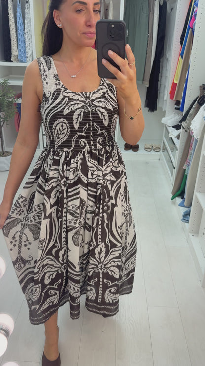 Dalia Shirred Bust Poplin Maxi Dress
