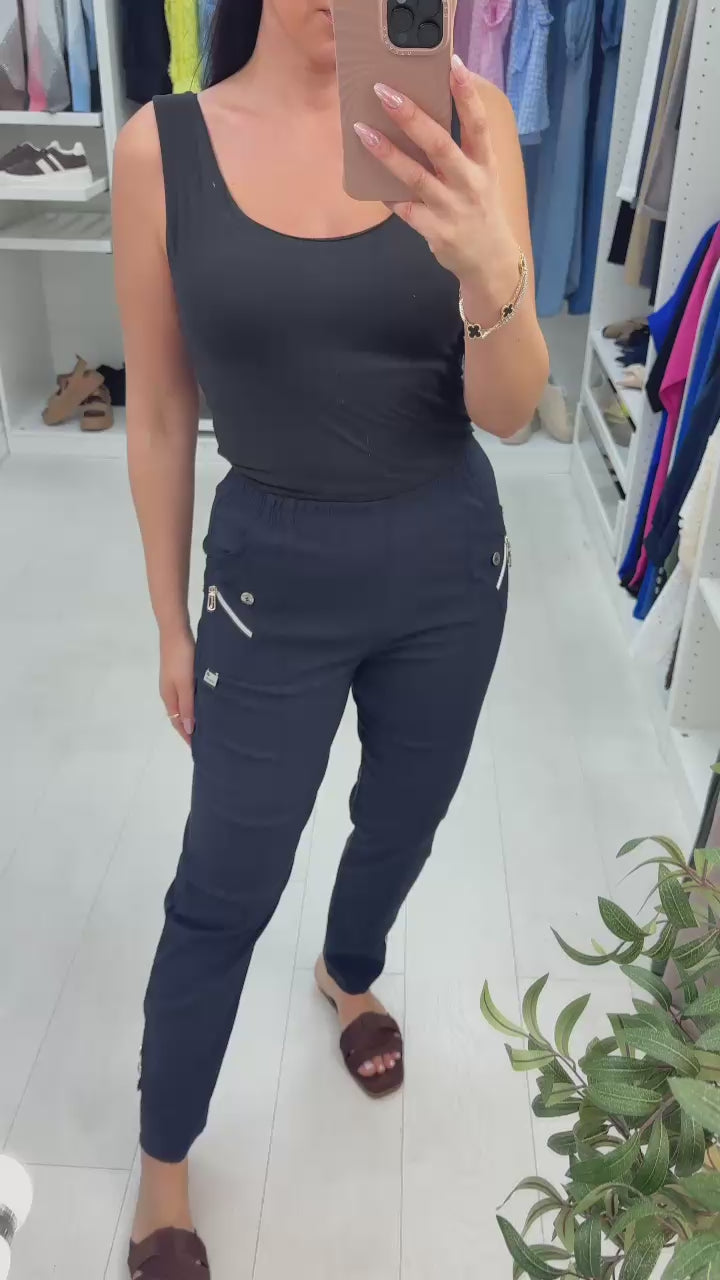 Nela Plain Button Detail Magic Trousers