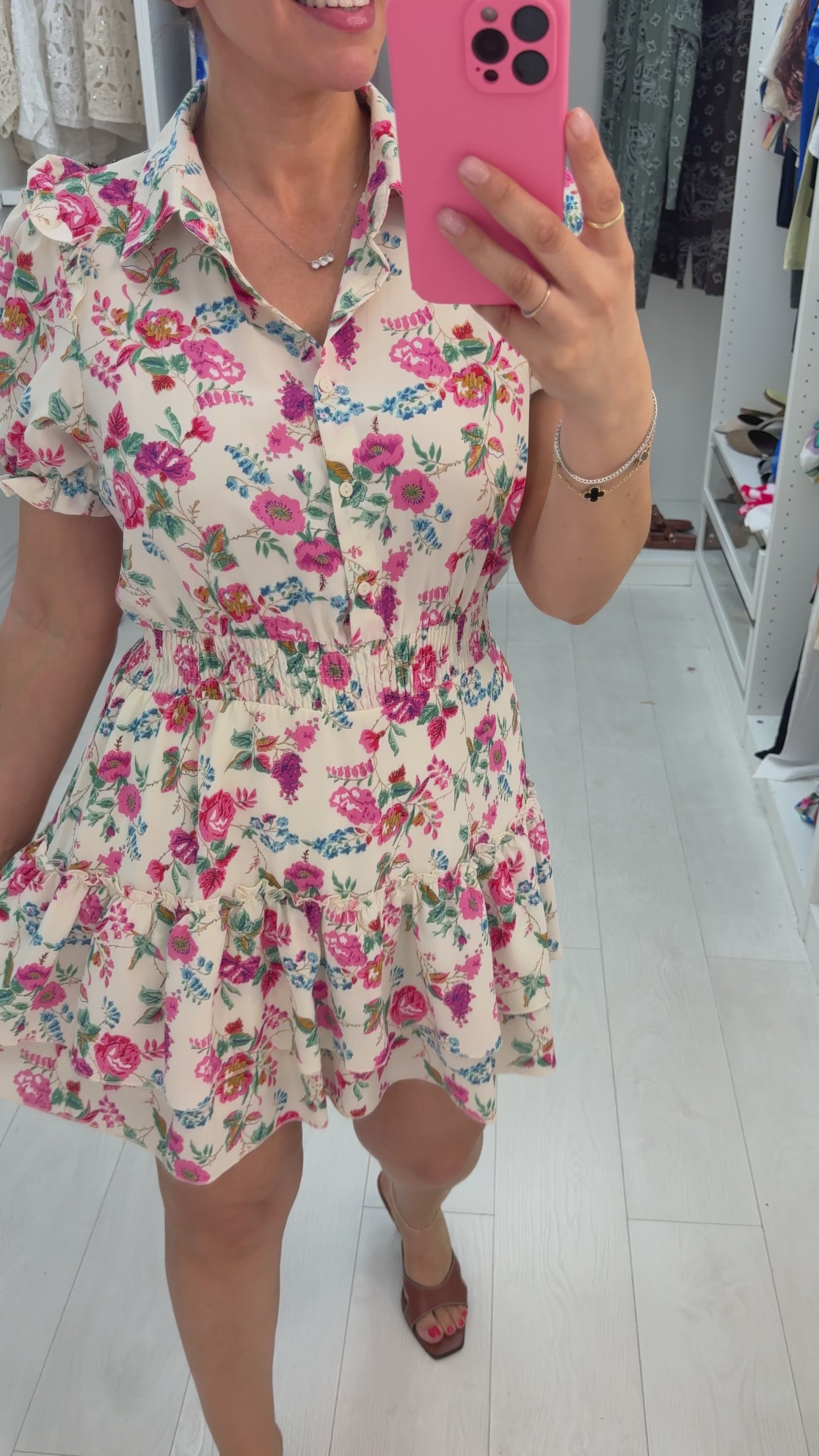 Load video: Quinn Floral Smocked Midi Dress
