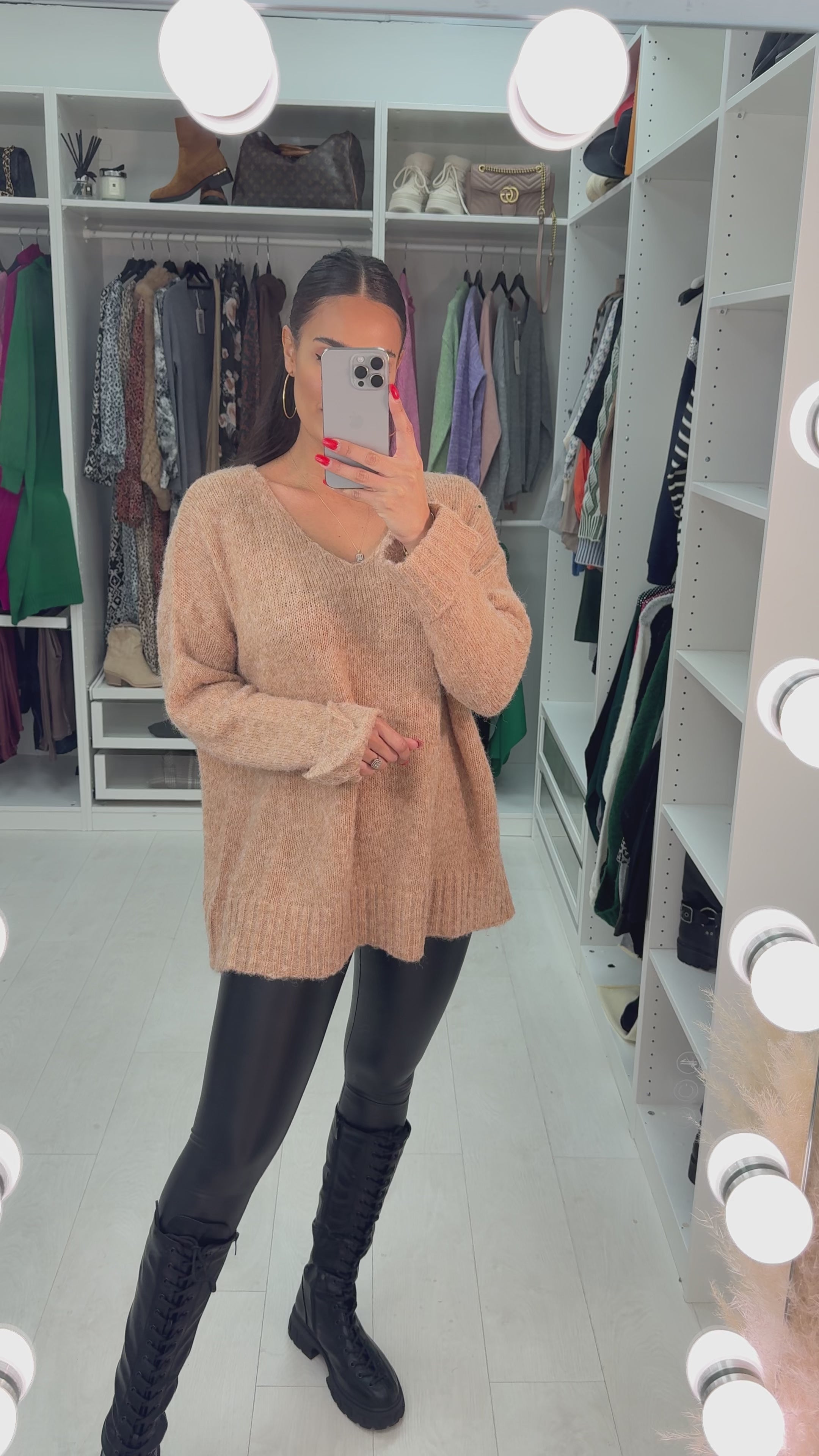 Justice Faux Fur Effect Rib Jumper