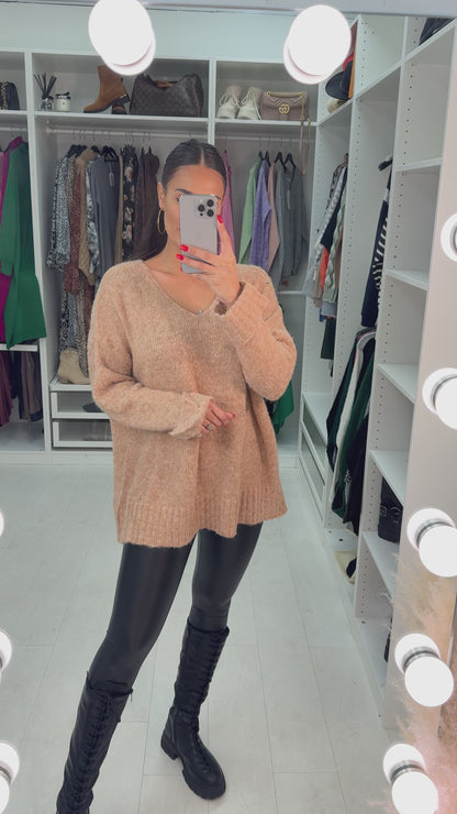 Justice Faux Fur Effect Rib Jumper