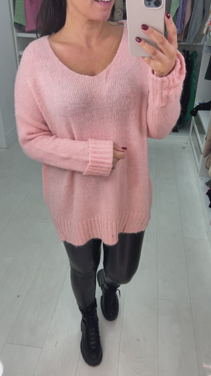 Justice Faux Fur Effect Rib Jumper