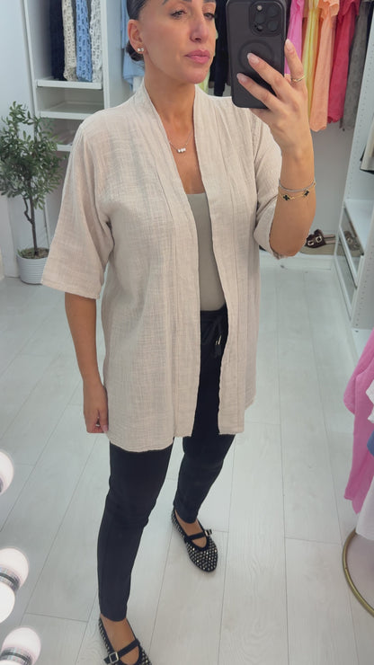 Edena Plain Lightweight Open Front Kimono