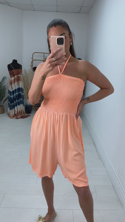 Isabella Neon Elasticated Bust Playsuit