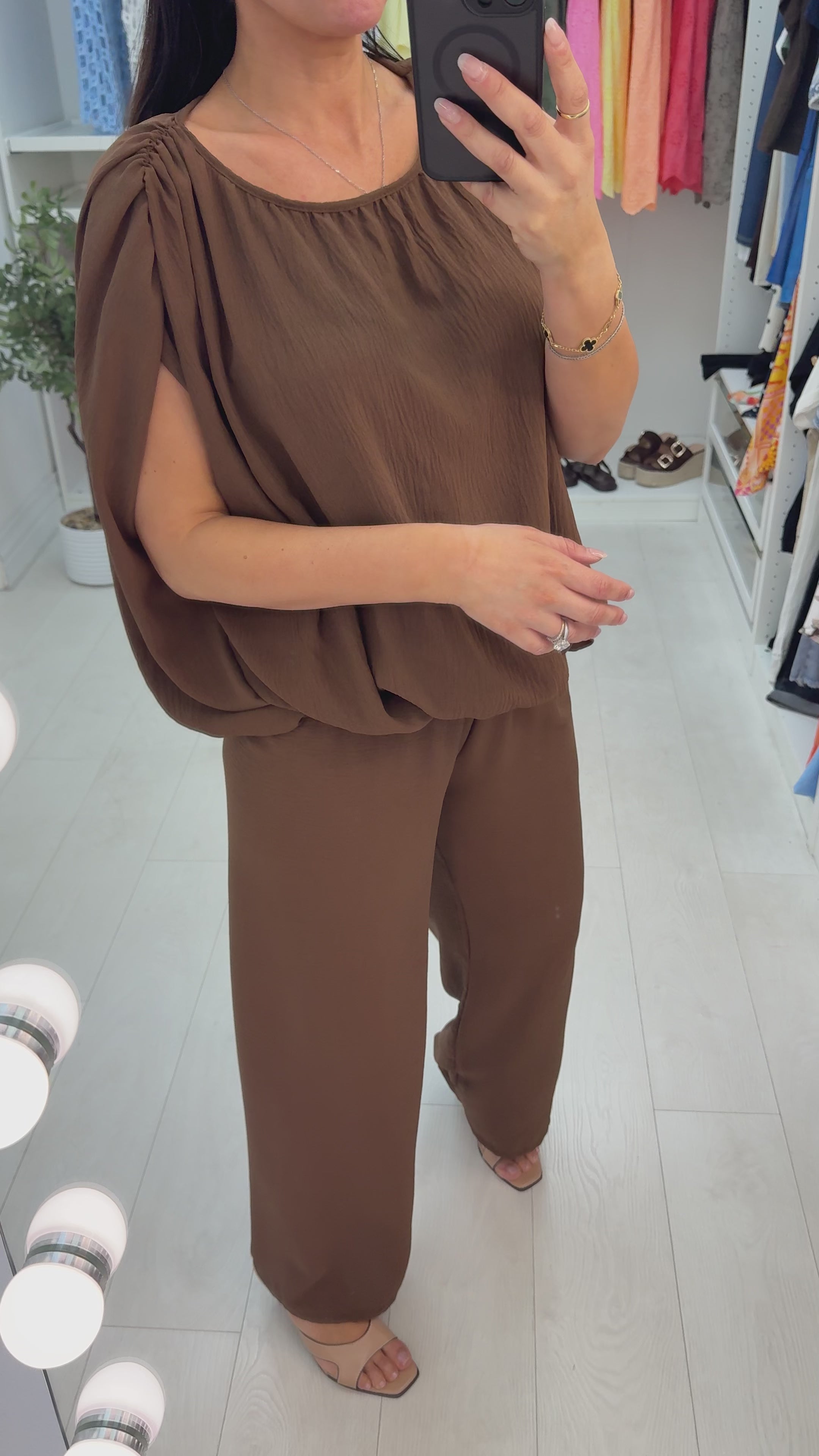 Load video: Corina Plain Bubble Hem Co-Ord Set