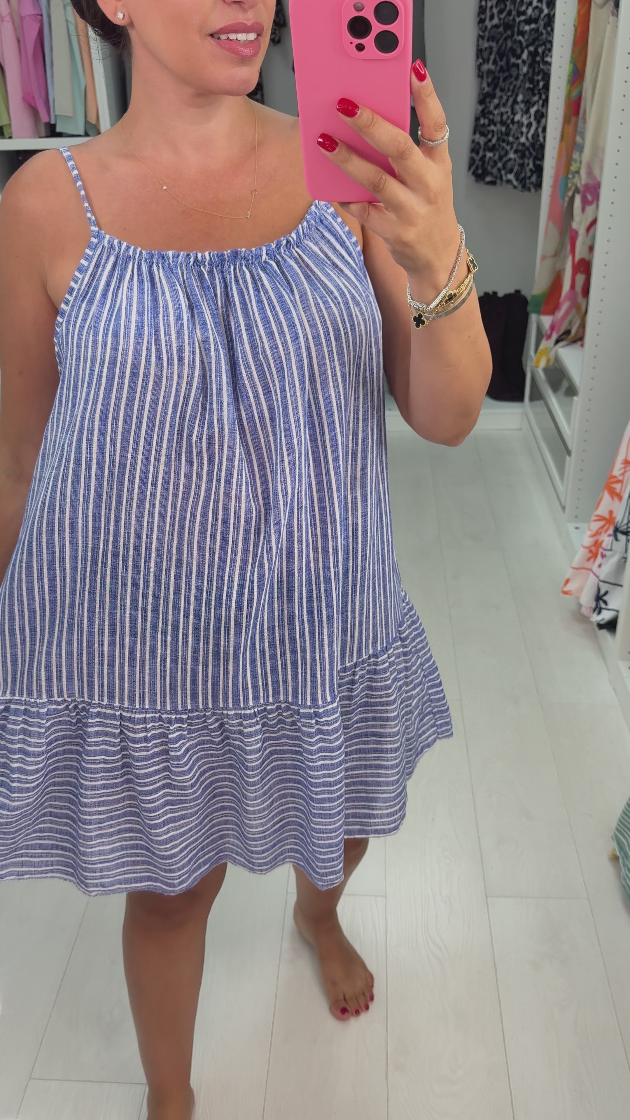 Kelce Striped Loose Fit Midi Dress