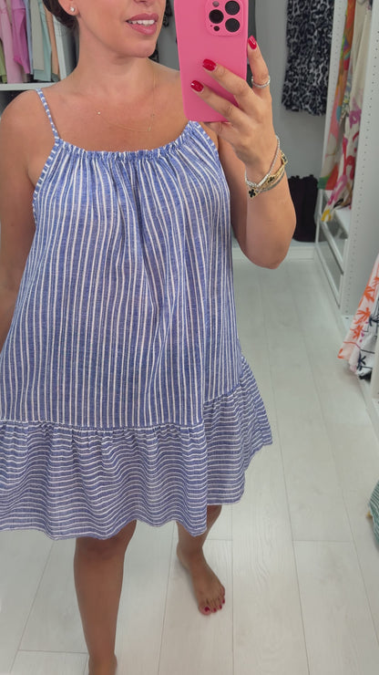 Kelce Striped Loose Fit Midi Dress