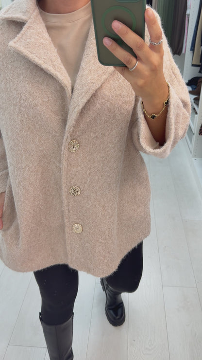 Haylee Textured Button Front Jacket