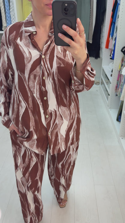 Dione Abstract Print Loose Fit Co-Ord Set