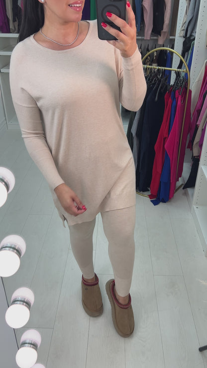 Irene Plain Knitted Loungewear Set