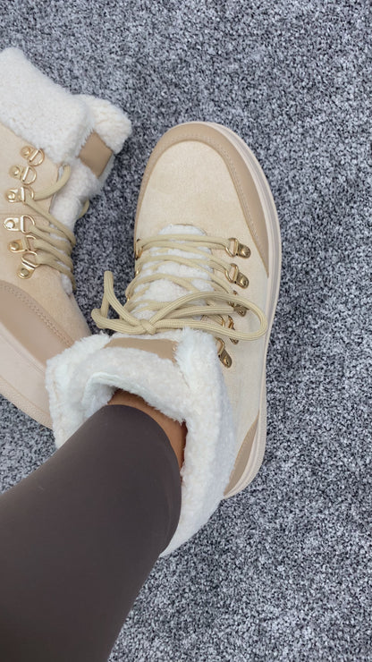 Norisk High Top Lace Up Teddy Trainer