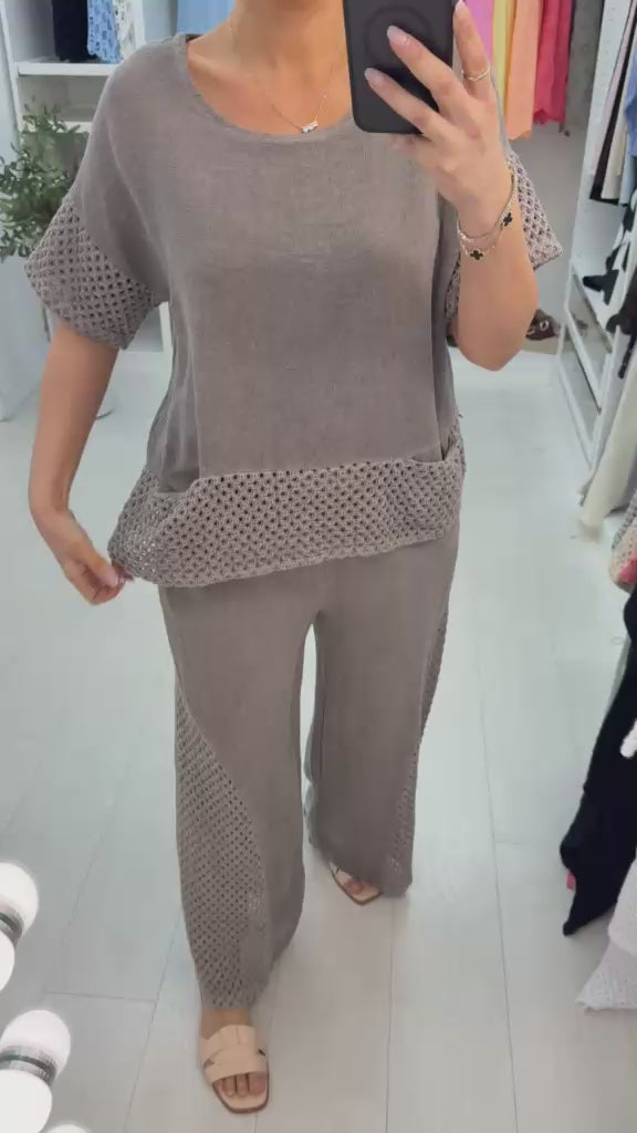 Jillia Crochet Hem Loose Fit Co-Ord Set