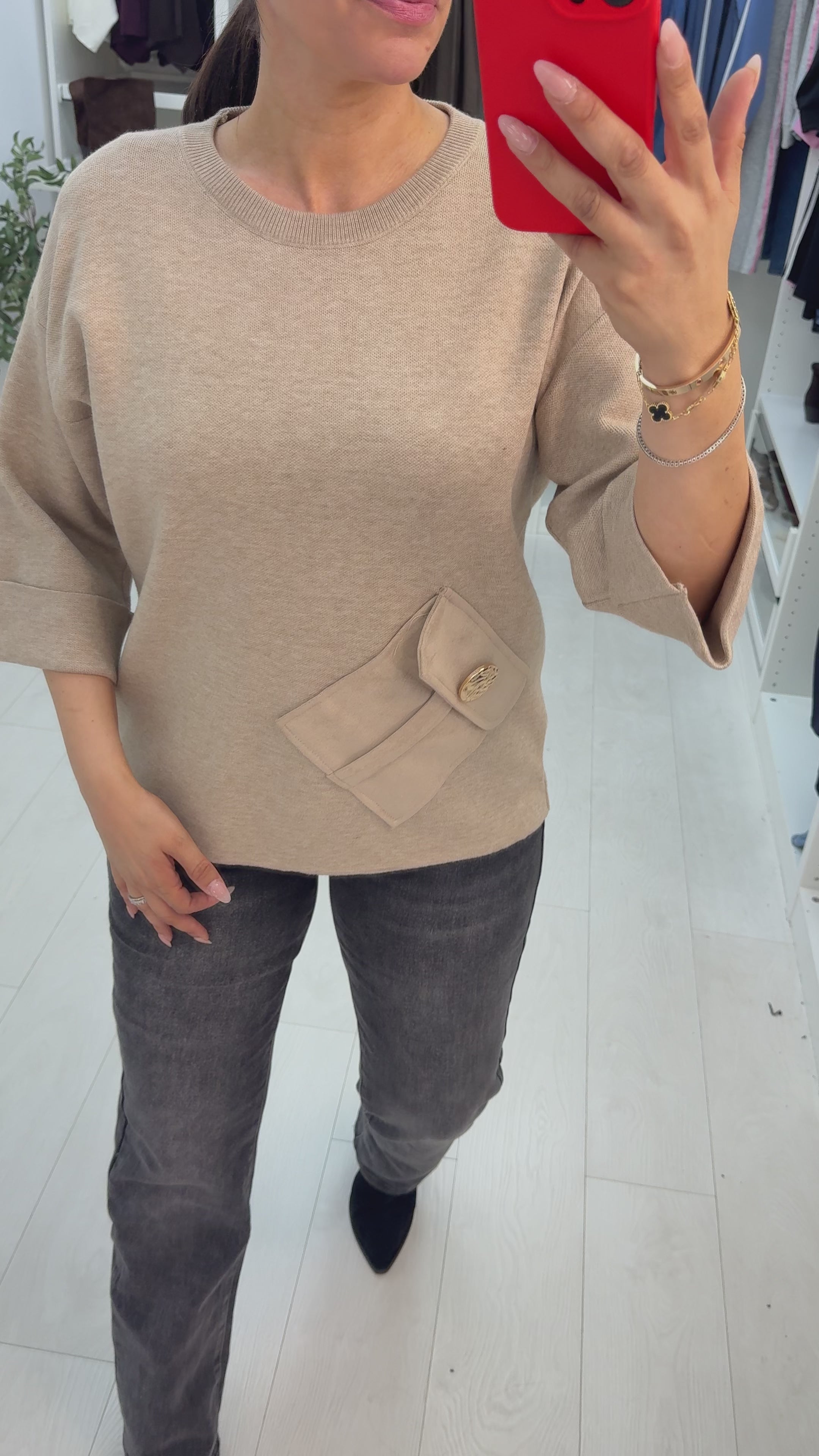 Tatiana Plain Pocket Front Top