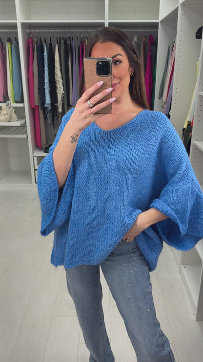 Felisha Plain V Neck Loose Fit Jumper