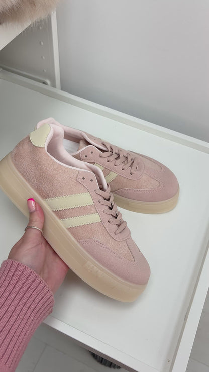 Allie Faux Suede Platform Trainers