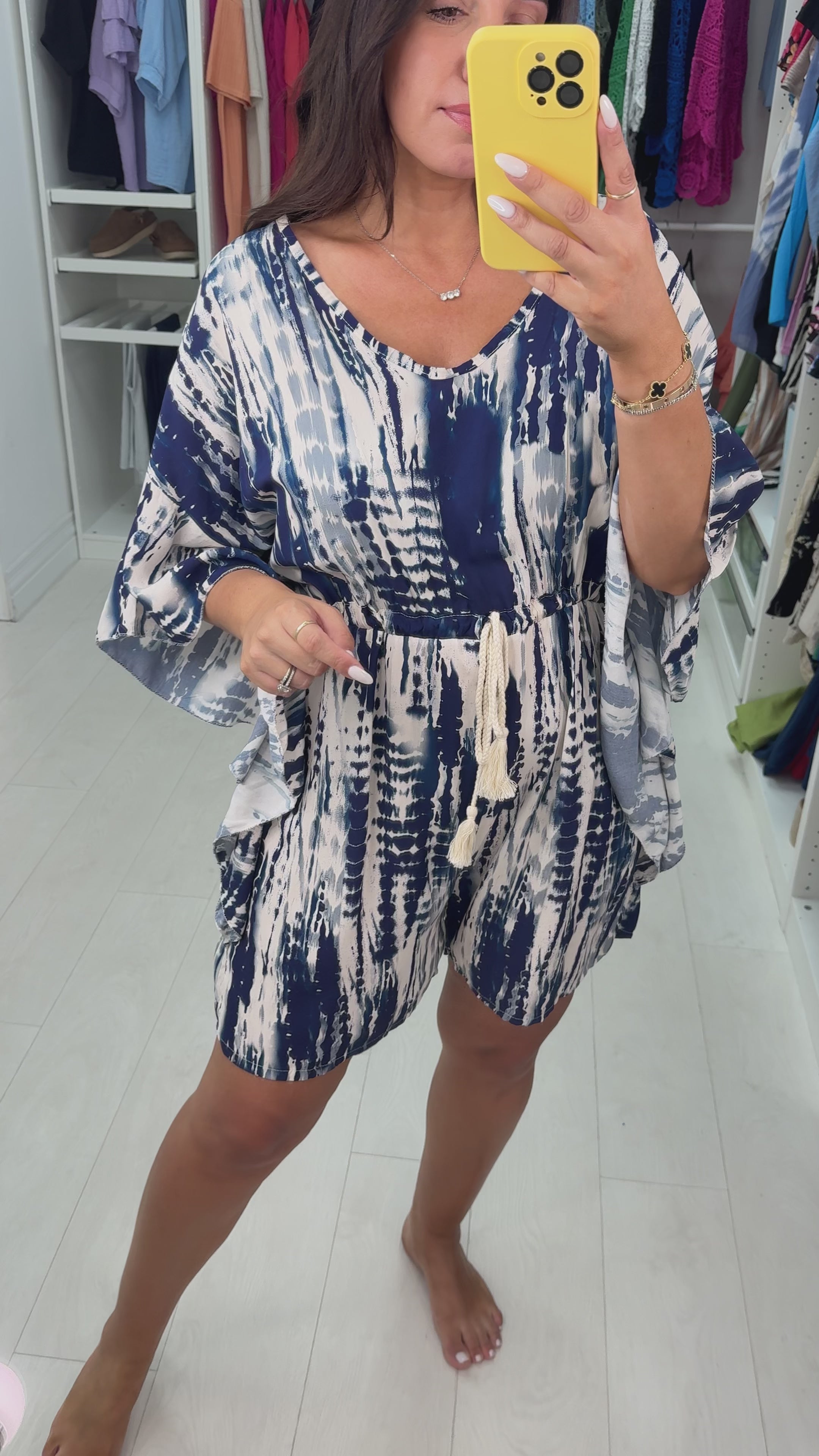 Jenni Batwing Sleeve Abstract Playsuit