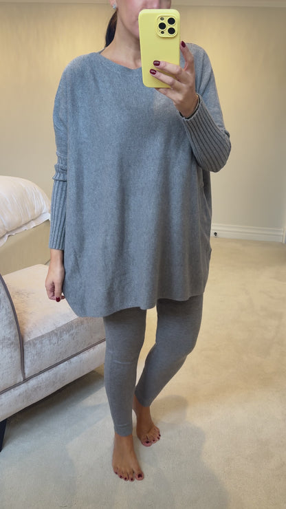 Hessa Plain Loose Fit Super Soft Knitted Loungewear Set