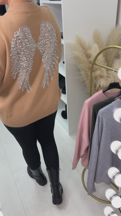 Tanna Studded Angel Wing Back Knit Jumper