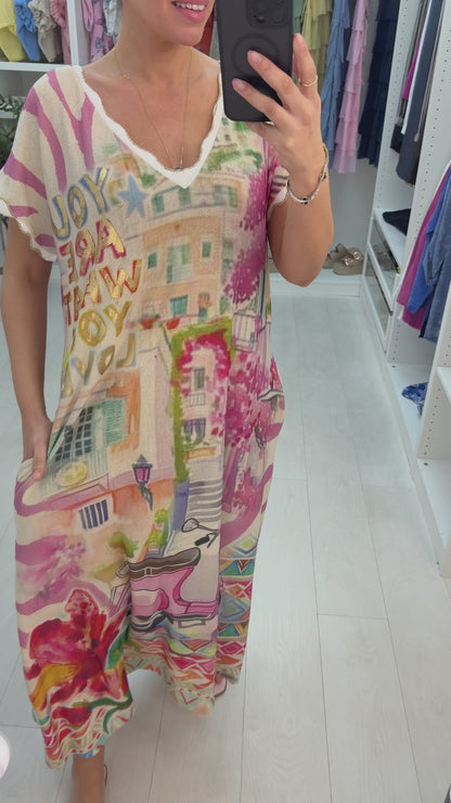 Mariane 'You Are What You Love' Slogan Loose Fit Dress