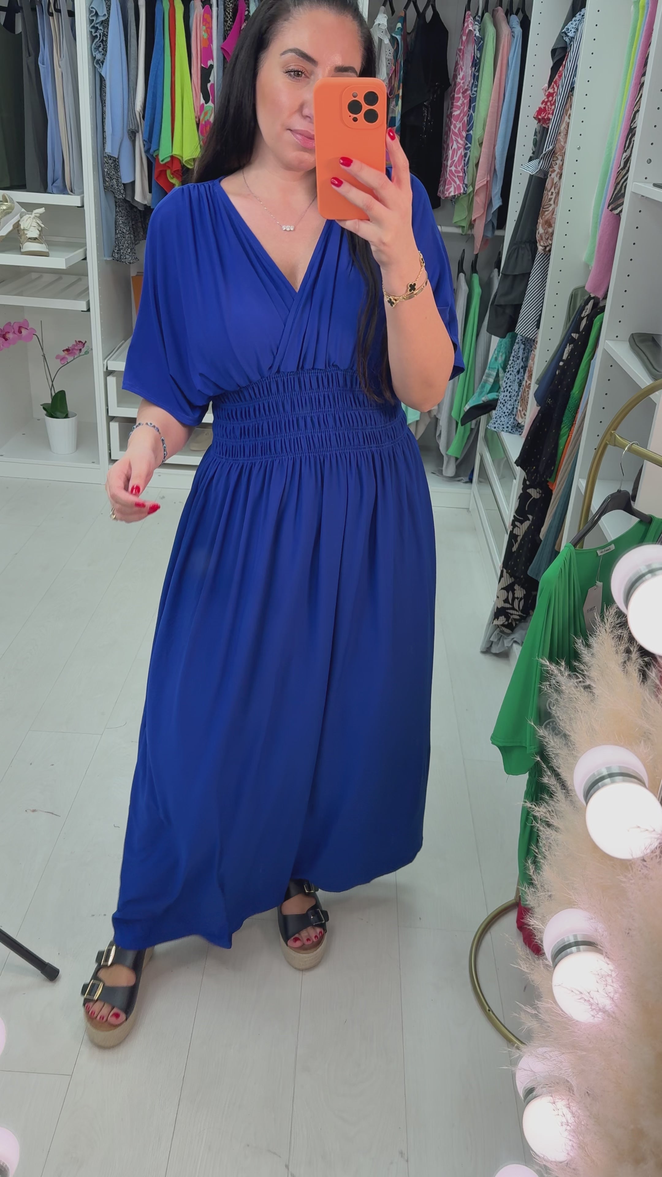 Ileyna Plain Elasticated Waist Maxi Dress