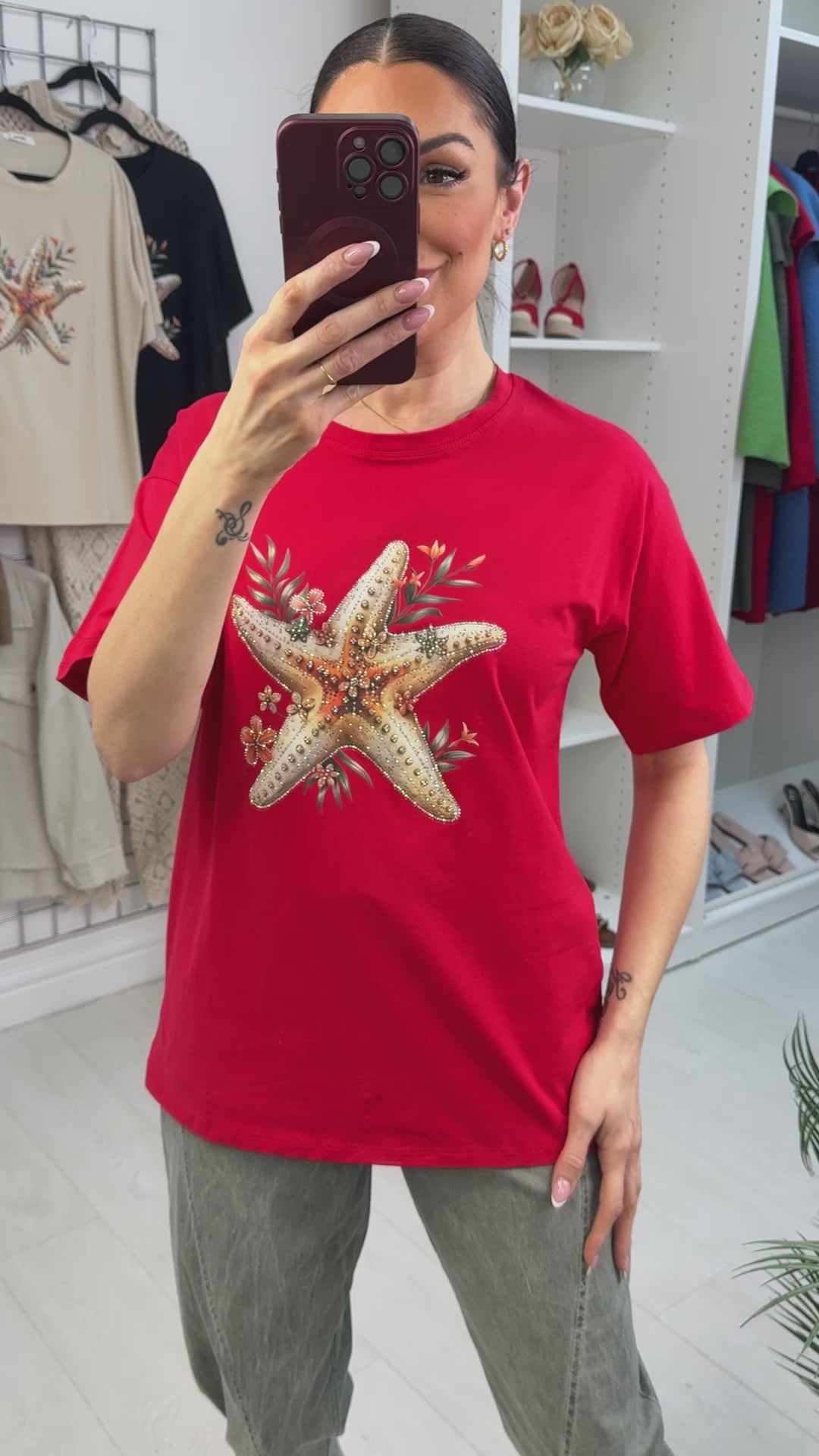 Chaya Embellished Starfish Short Sleeve T-Shirt