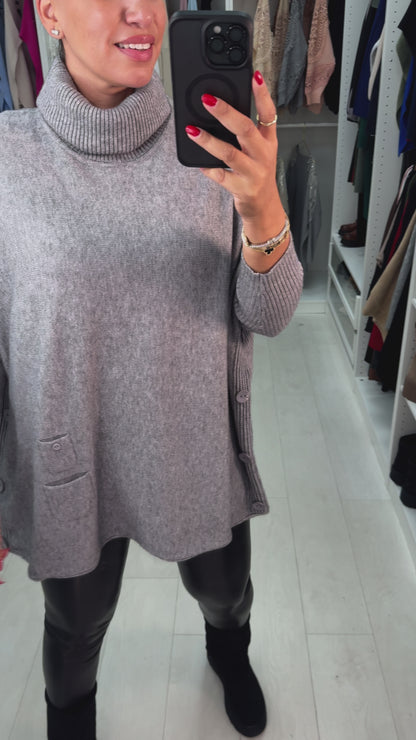 Angelina Oversized Roll Neck Knit Jumper