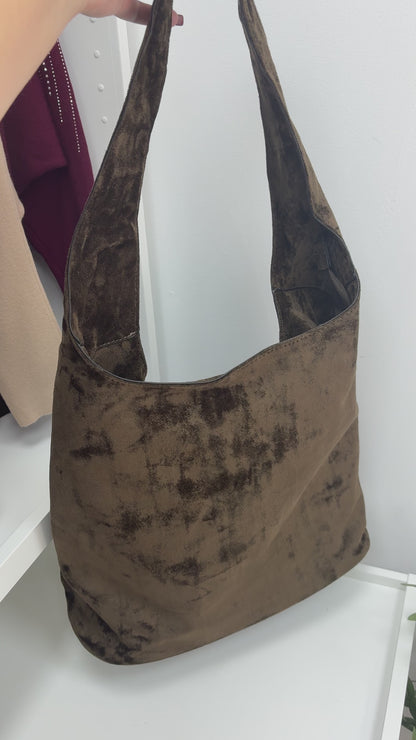 Roxanna Faux Suede Slouchy Shoulder Bag