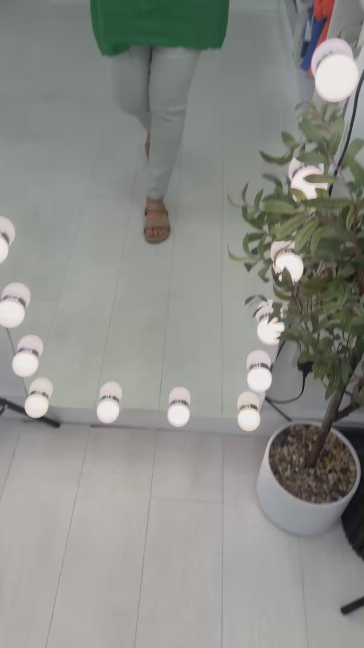 Elina Plain Flower Detail Oversized Linen Top