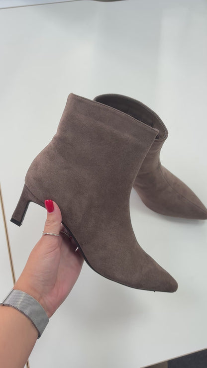 Tillie Faux Suede  Pointed Heeled Boots