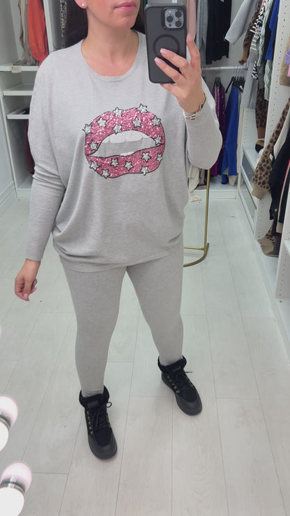 Armeena Sequin Lip Star Loungewear Set