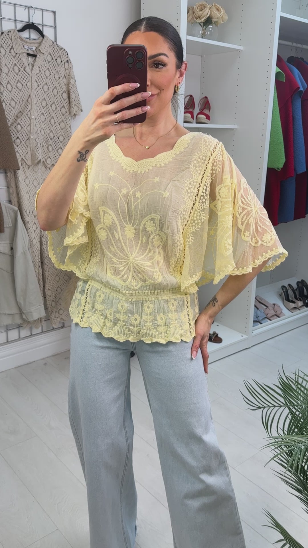 Abigail Butterfly Sleeve Blouse