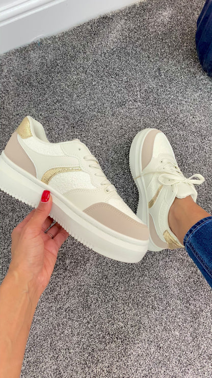 Stratton Teddy Foil Detail Flatform Trainers