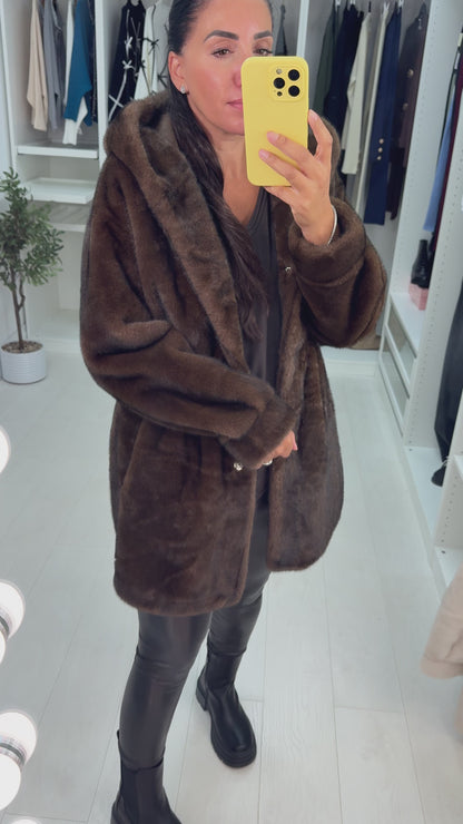 Jovina Faux Fur Hooded Coat