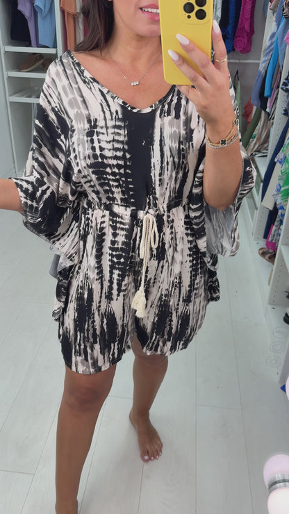 Jenni Batwing Sleeve Abstract Playsuit