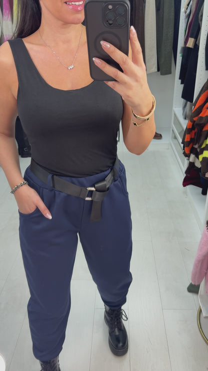 Tracy Elasticated Waist Belted Trousers
