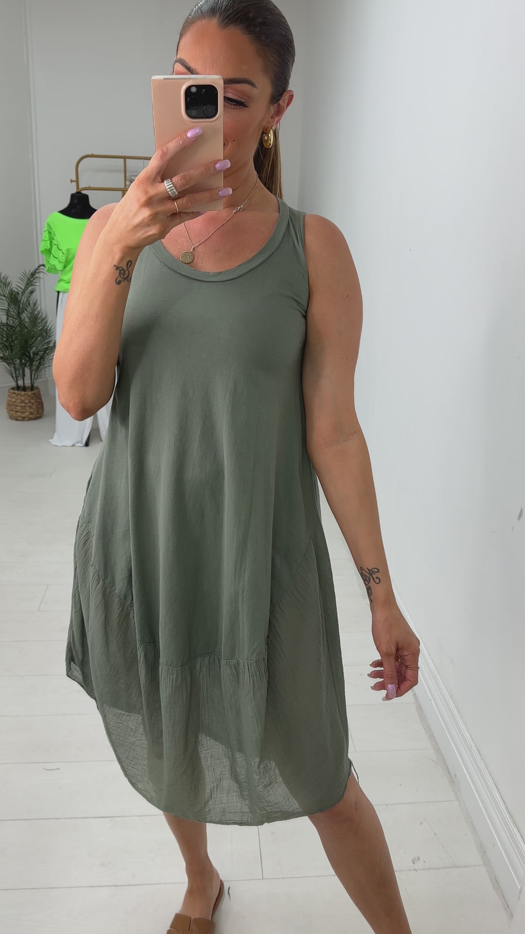 Philia  Plain Loose Fit Jersey Dress