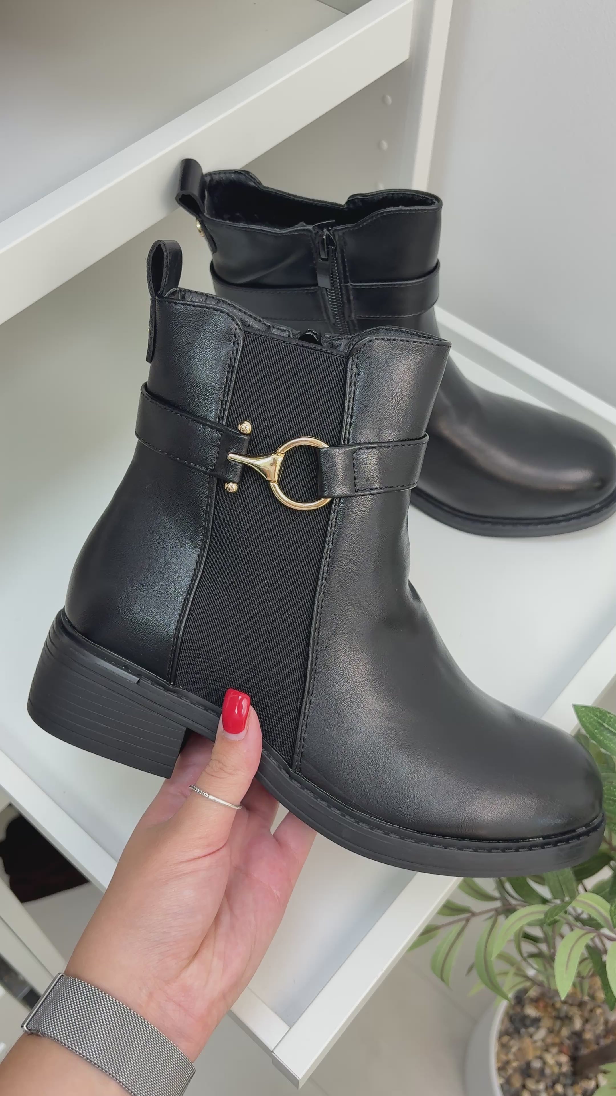 Daisy Faux Leather Ankle Boots
