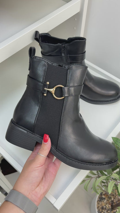 Daisy Faux Leather Ankle Boots