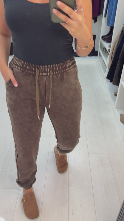 Loradina Acid Wash Cuffed Joggers
