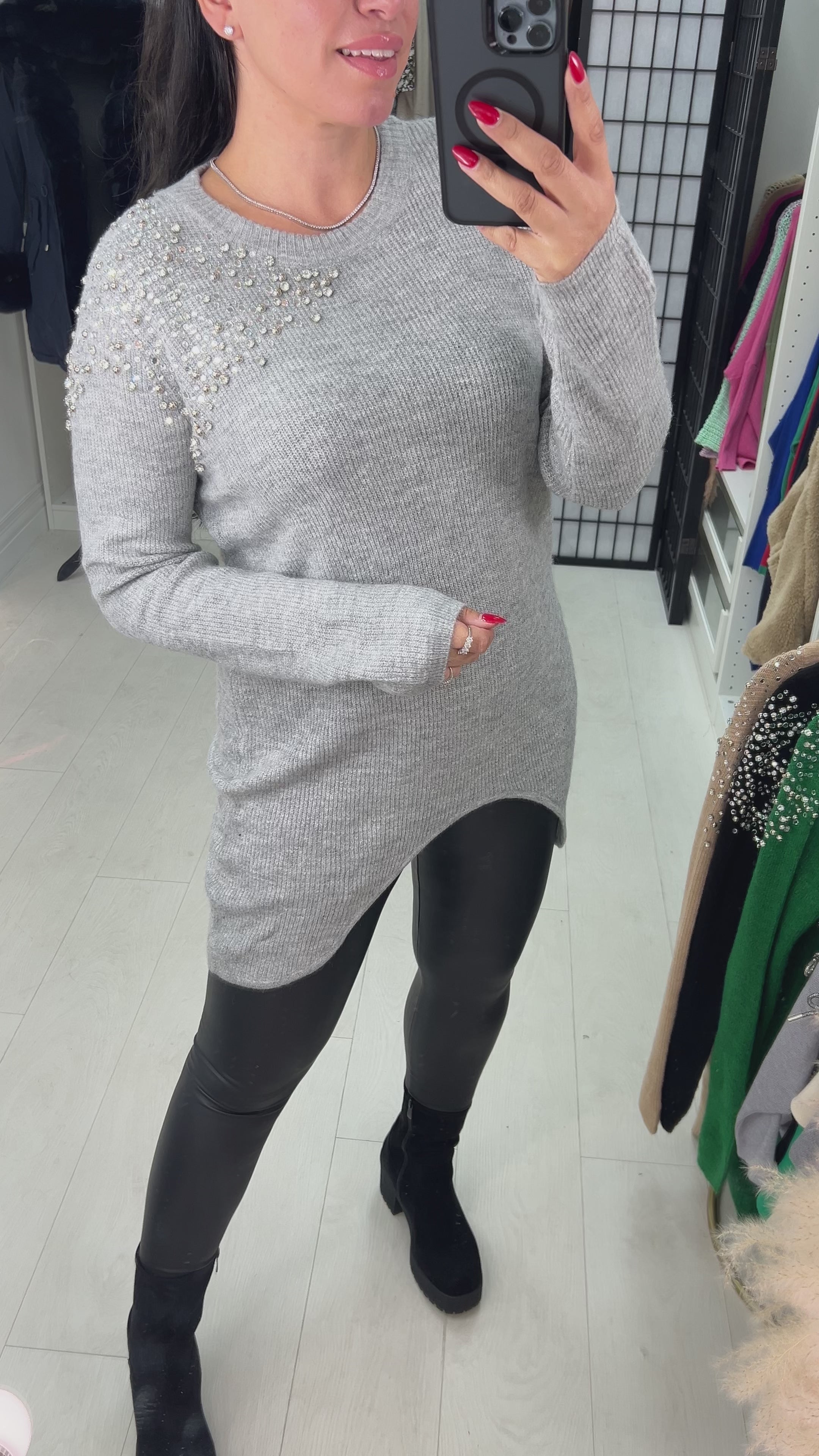 Alita Silver Star Gem Sparkle Shoulder Jumper