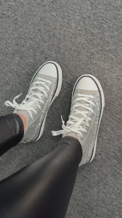 Yuna Sequin Detail Low Top Trainers