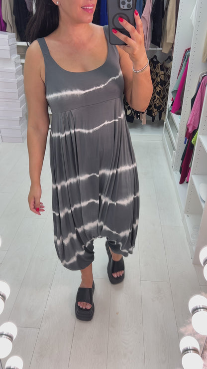 Amie Tie Dye Oversized Super Stretch Elasticated Jumpsuit